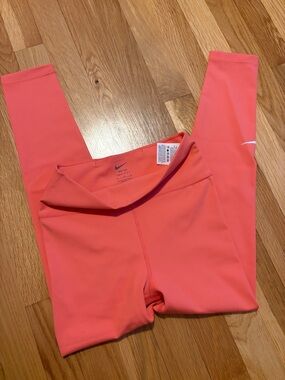 Nike Kids Coral-Orange Athletic Leggings